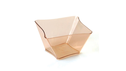Wavy quadrilateral bowl with or without cap 250cc