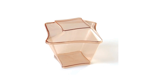 Wavy quadrilateral bowl with or without cap 200cc